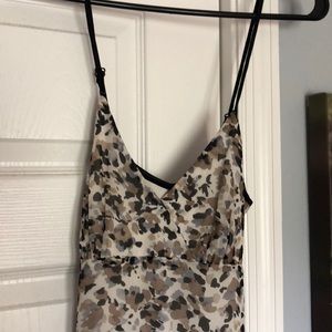 Sheer dress; animal print.